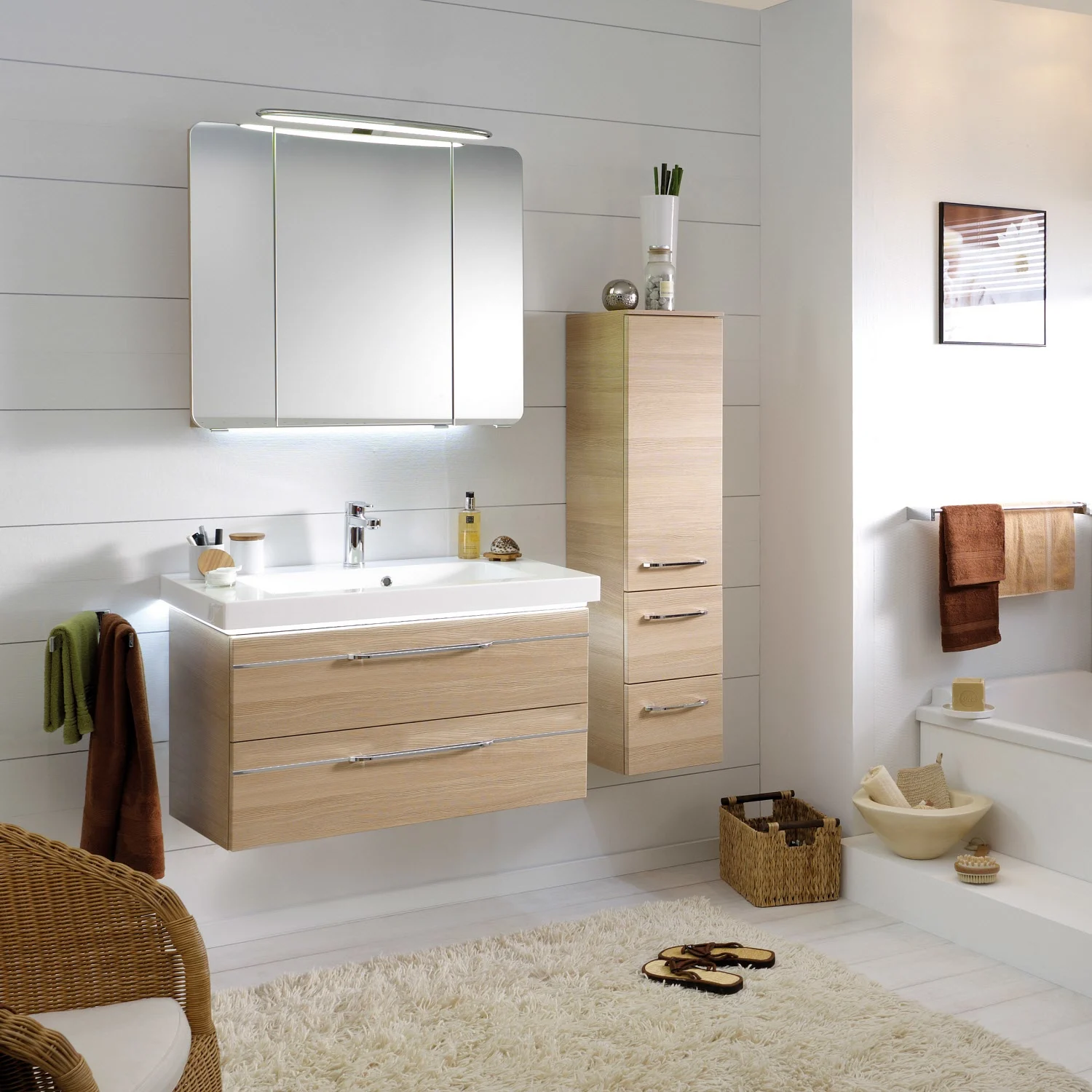 Pelipal Balto Waschtischunterschrank 88 x 49 x 48 cm, mit 2 Auszügen, Griff Z1, Einlage chrom Bild 4