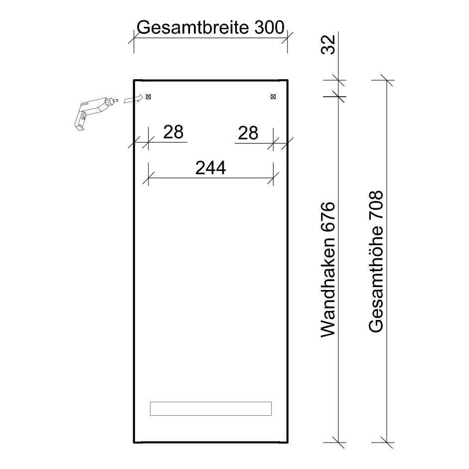 Pelipal Serie 4005 Hängeschrank 30 x 70 cm mit 1 Drehtür Bild 5