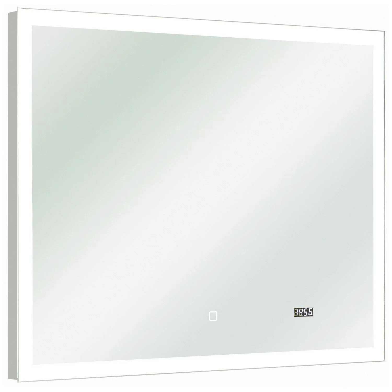 Pelipal S34 LED Badspiegel 90 x 70 cm mit umlaufender LED Beleuchtung und praktischer LED Uhr