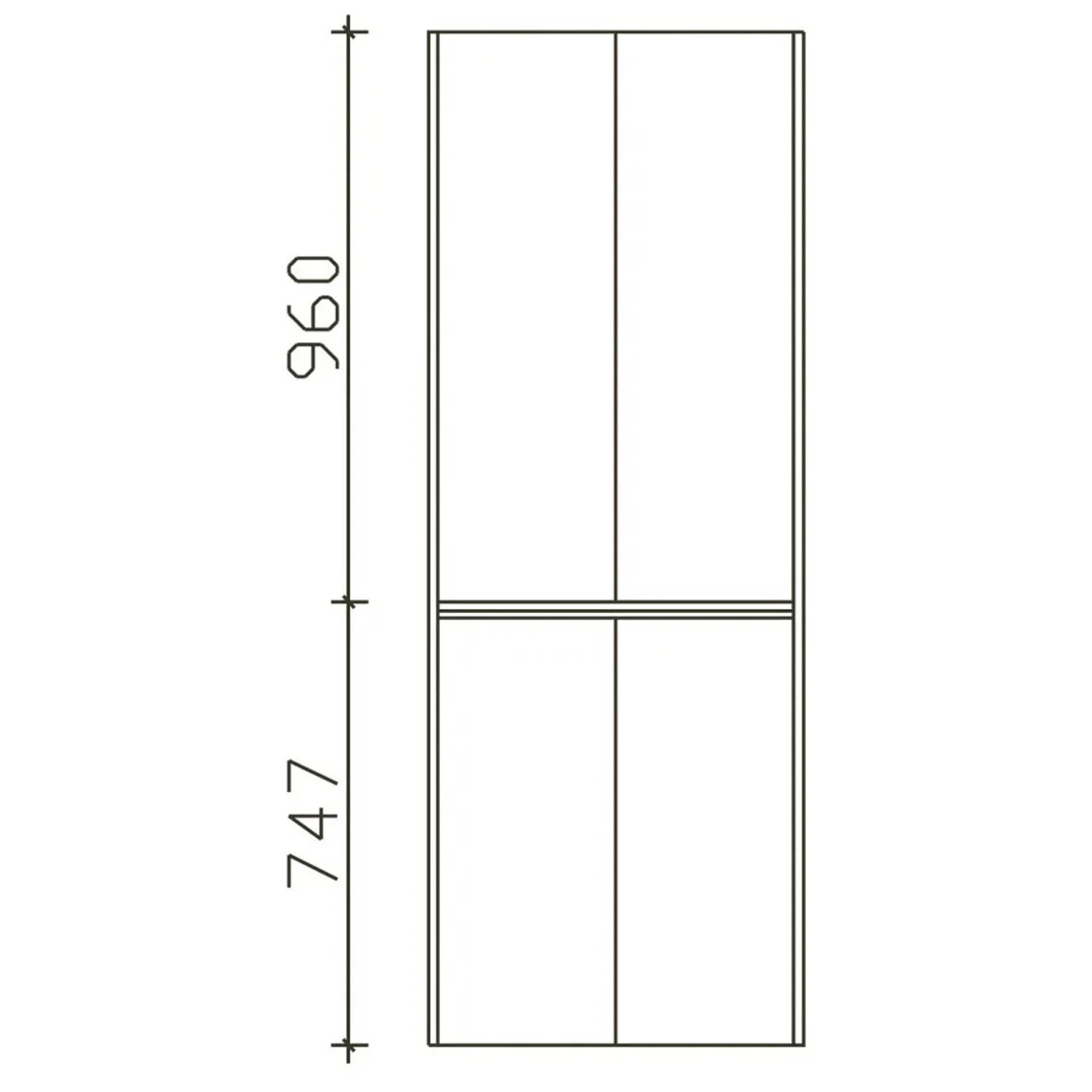 Pelipal Serie 6040 Hochschrank 63,3 x 33 x 170,7 cm mit 4 Drehtüren Bild 3