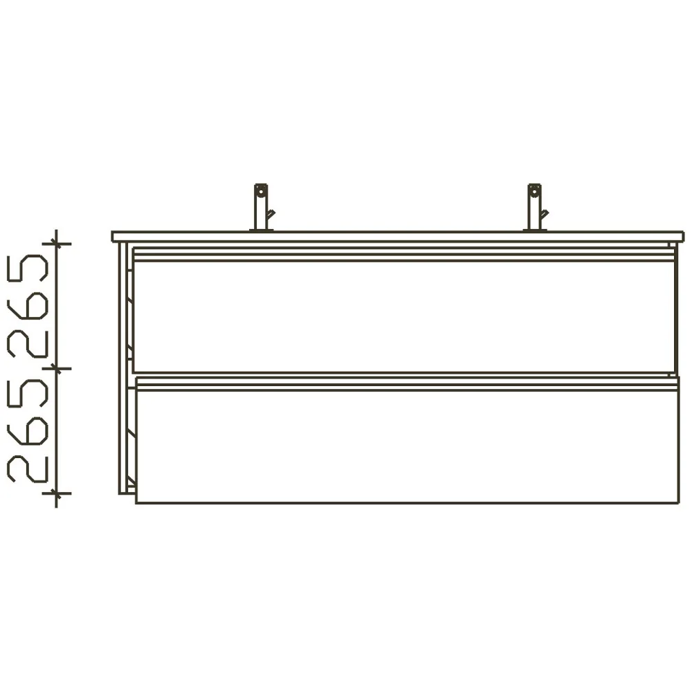 Pelipal Serie 6040 Waschtischunterschrank 118,3 cm mit 2 Auszügen, für Doppelwaschtisch Bild 5