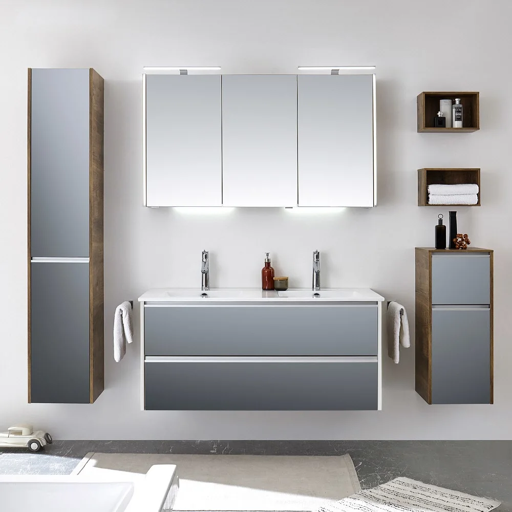 Pelipal Serie 6040 Waschtischunterschrank 118,3 cm mit 2 Auszügen, für Doppelwaschtisch Bild 4