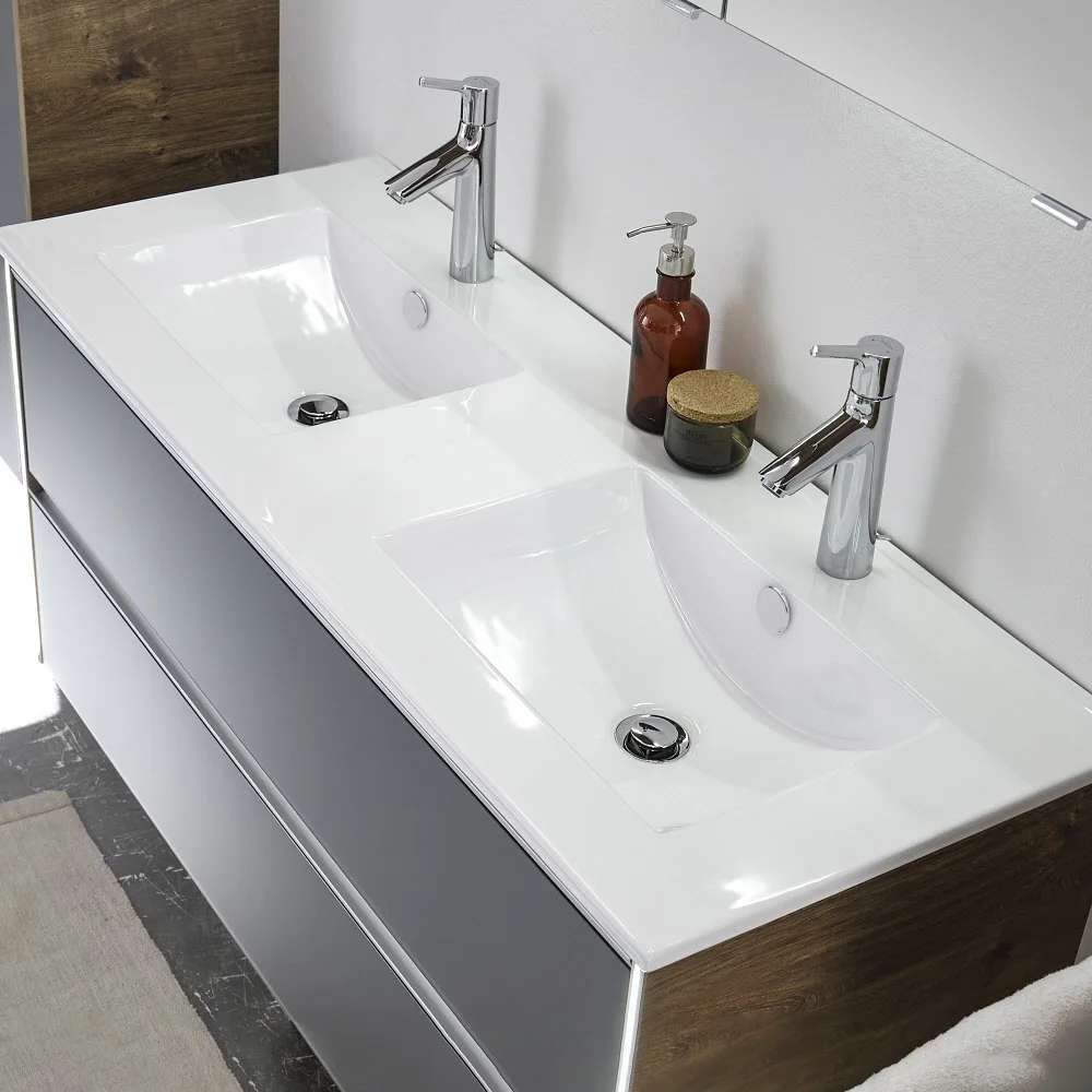 Pelipal Serie 6040 Waschtischunterschrank 118,3 cm mit 2 Auszügen, LED Profil, für Doppelwaschtisch Bild 3