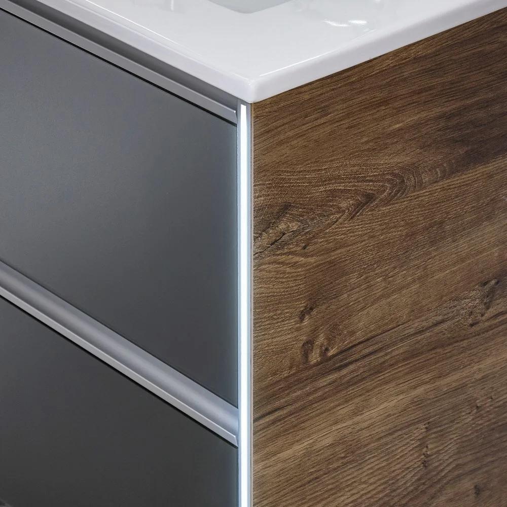 Pelipal Serie 6040 Waschtischunterschrank 118,3 cm mit 2 Auszügen, LED Profil, für Doppelwaschtisch Bild 2