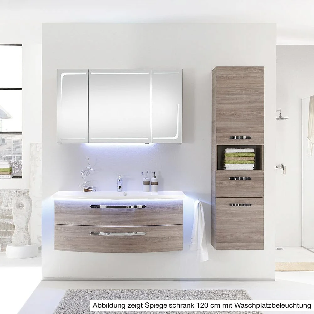 Łazienka z szafką lustrzaną i umywalką, Pelipal