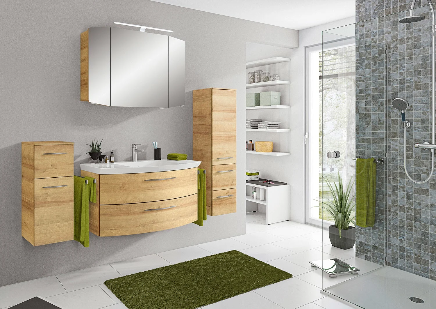 Pelipal Cassca Midischrank 30 x 121 cm mit 1 Drehtür und 2 Auszügen Bild 3