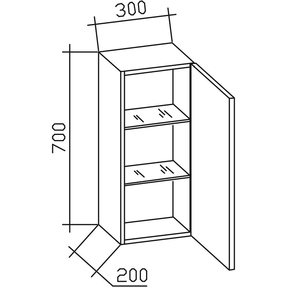 Pelipal Trentino Wandschrank mit 1 Drehtür 70 x 30 cm Bild 3