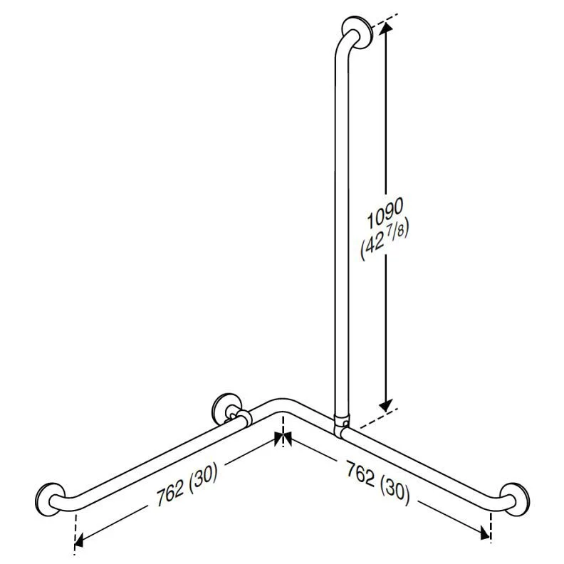 Pressalit Haltegriff Eckhandlauf-Kombination 76,2 x 76,2 x 109 cm Bild 4