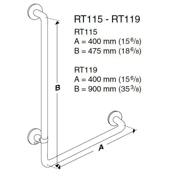 Pressalit Haltegriff 90° Winkelgriff links, 90 x 40 cm Bild 4