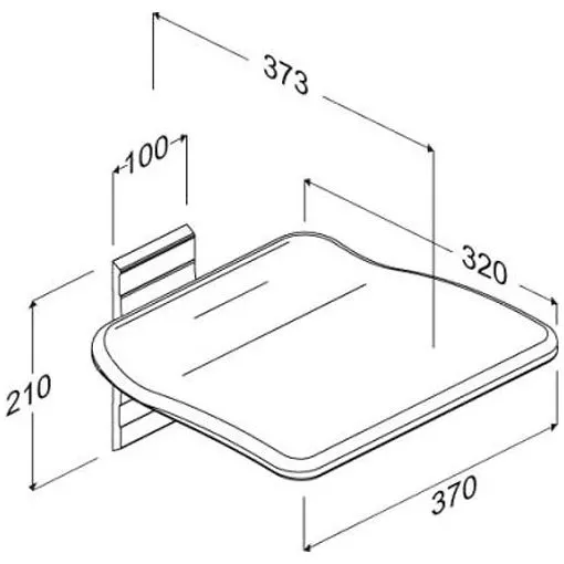 Pressalit PLUS Klappsitz zur Festmontage, hochklappbar Bild 2