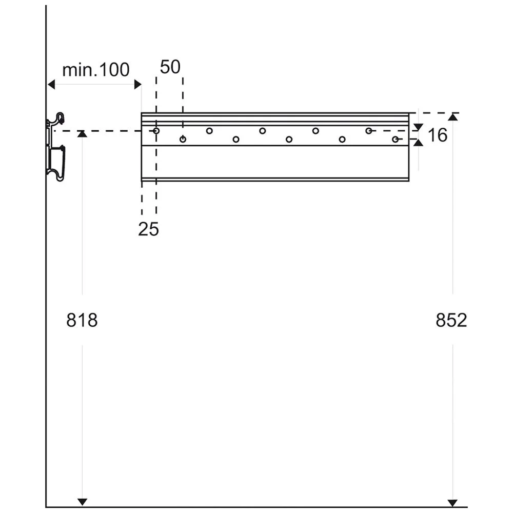 Pressalit PLUS Wandschiene 60 cm waagerechte Montage Bild 2