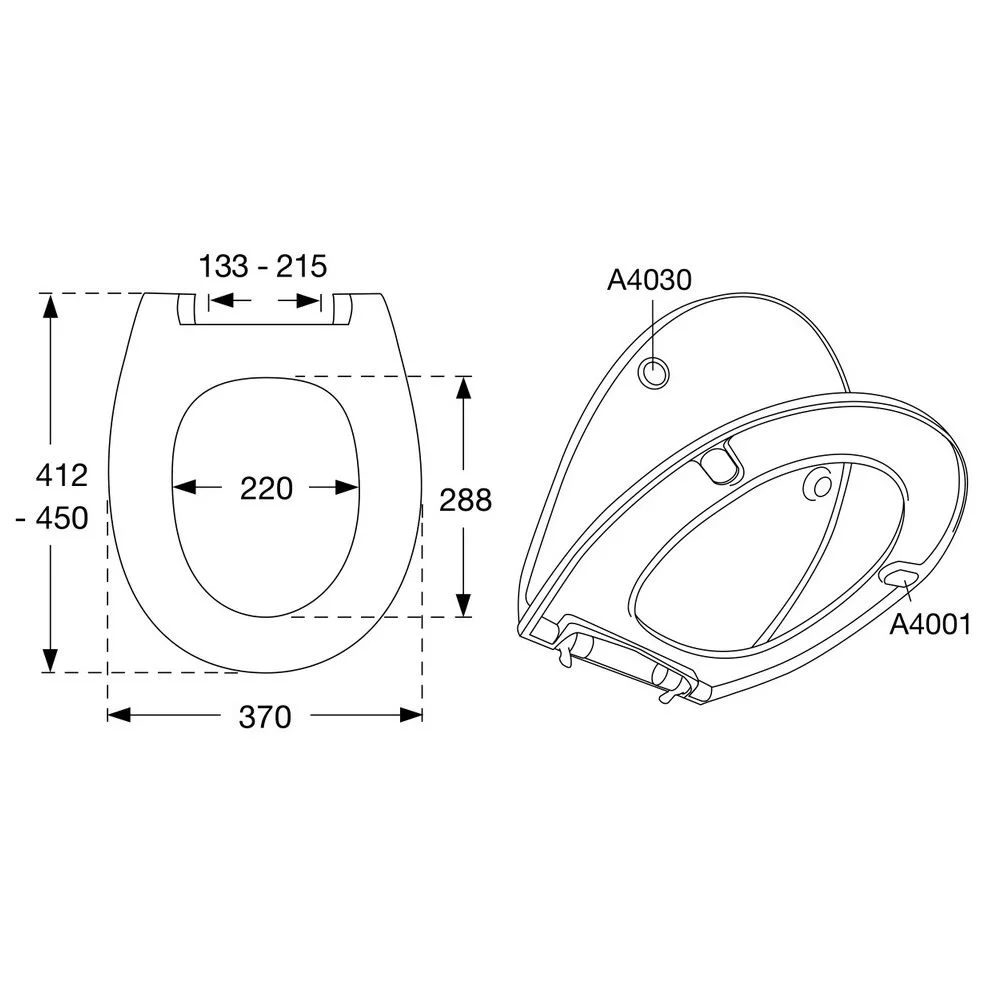 Pressalit WC-Sitz Calmo 556 mit Absenkautomatik und lift-off inkl. D72 Universalscharnier Bild 3