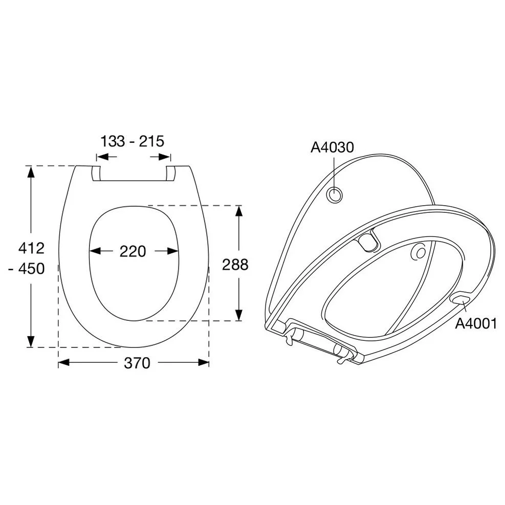 Pressalit WC-Sitz Calmo 556 mit Absenkautomatik inkl. D02 Universal-Flexscharnier mit Kippanker Bild 3