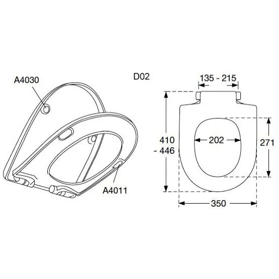 Pressalit WC-Sitz Delight 492 mit Absenkautomatik inkl. D02 Kippankerscharnier zu u. a. Subway 1.0, IS Moments Bild 3