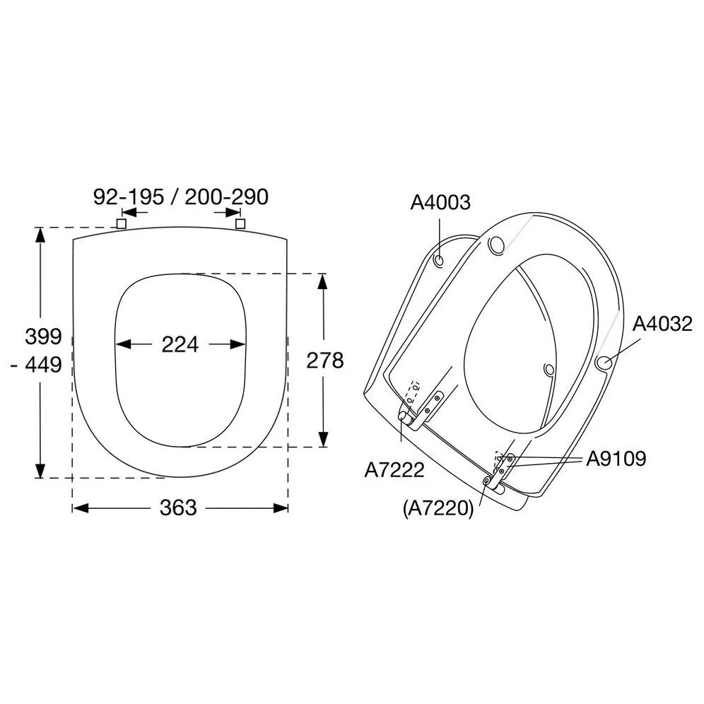 Pressalit WC-Sitz Objecta D 172 Standard antibakteriell inkl. BQ6 Universal-Kippankerscharnier Bild 3
