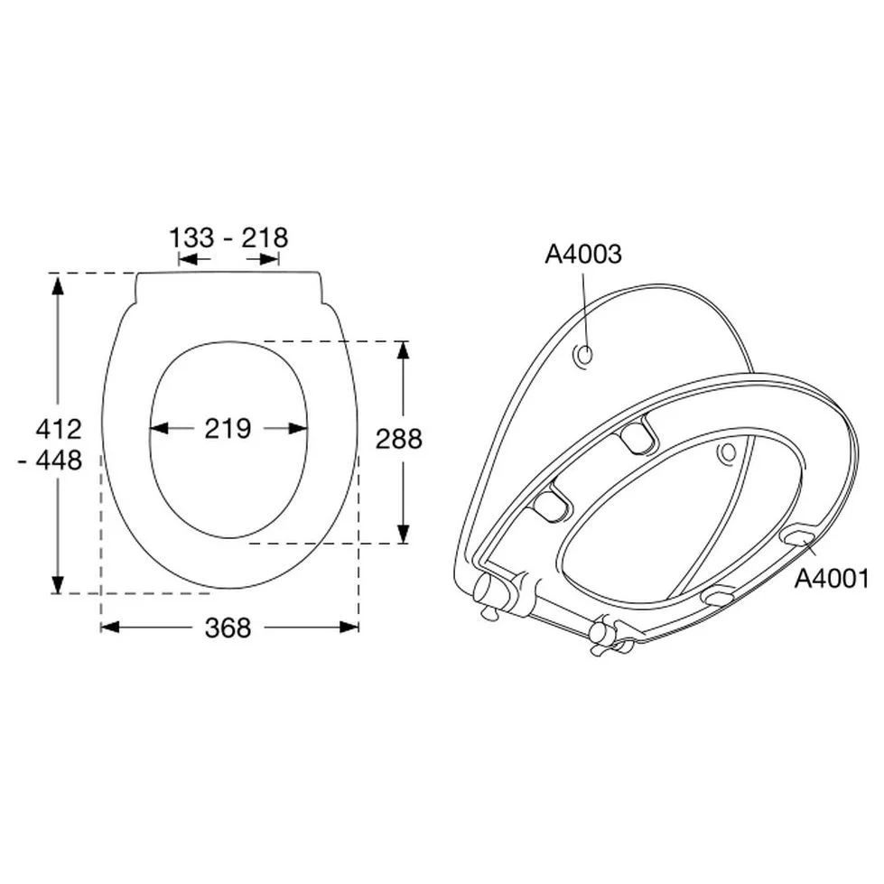 Pressalit WC-Sitz T Soft 742 mit Absenkautomatik inkl. Universalscharnier D15   Universal Bild 4
