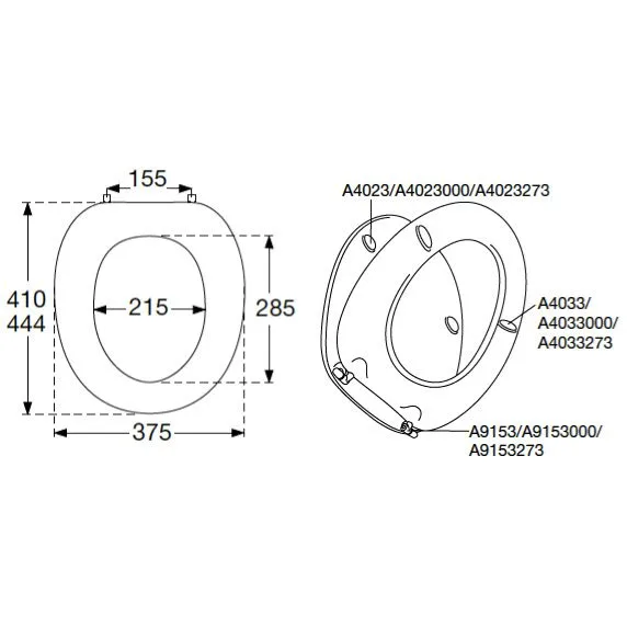 Pressalit WC-Sitz Zaga 314 Standard inkl. UN9 Univertikalscharnier Bild 4
