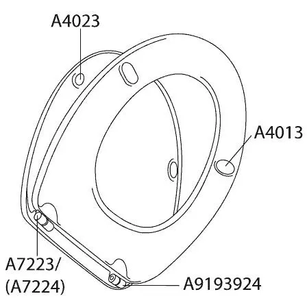 Pressalit Puffer 4013 oval für Sitzring Raja und Dania