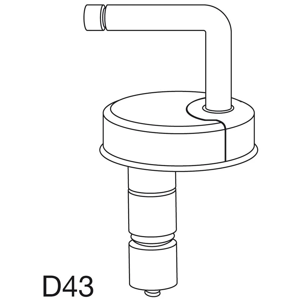 Rysunek techniczny zawiasu oznaczonego D43, Pressalit