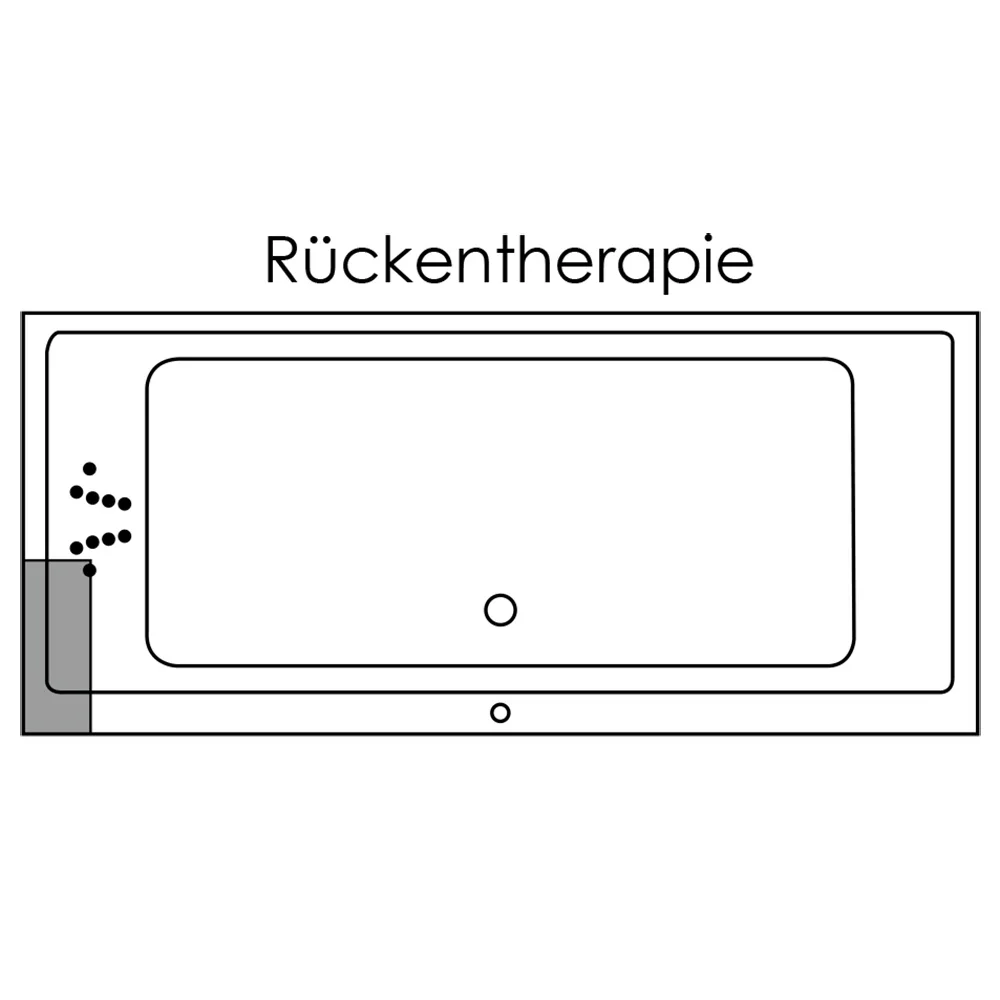 Repabad Genf 190 Rechteck Badewanne mit Rückentherapie und mit Wannenbefüllung Bild 7