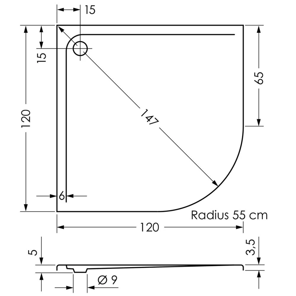 Rysunek techniczny brodzika kwadratowego, Repabad