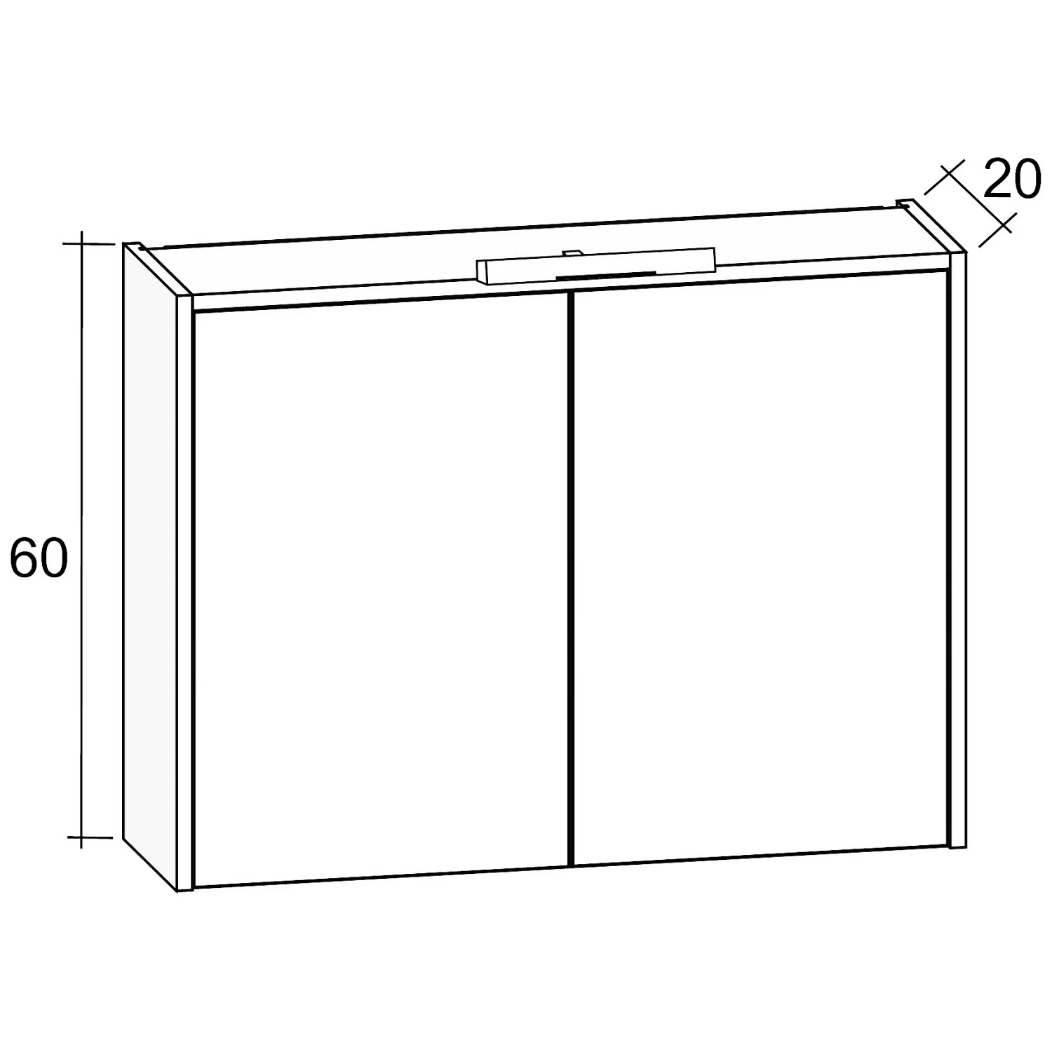 Riho Porto Spiegelschrank ohne Aufsatzleuchte 80 x 60 Bild 3