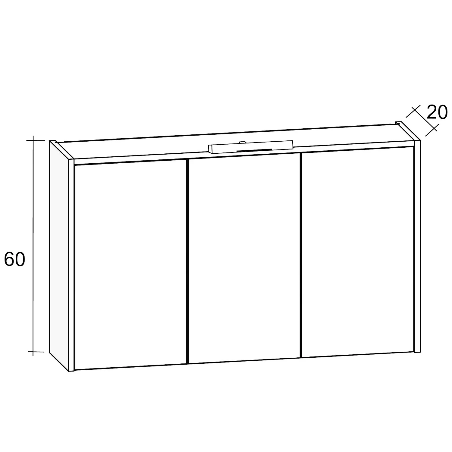 Riho Porto Spiegelschrank ohne Aufsatzleuchte 100 x 60 Bild 3