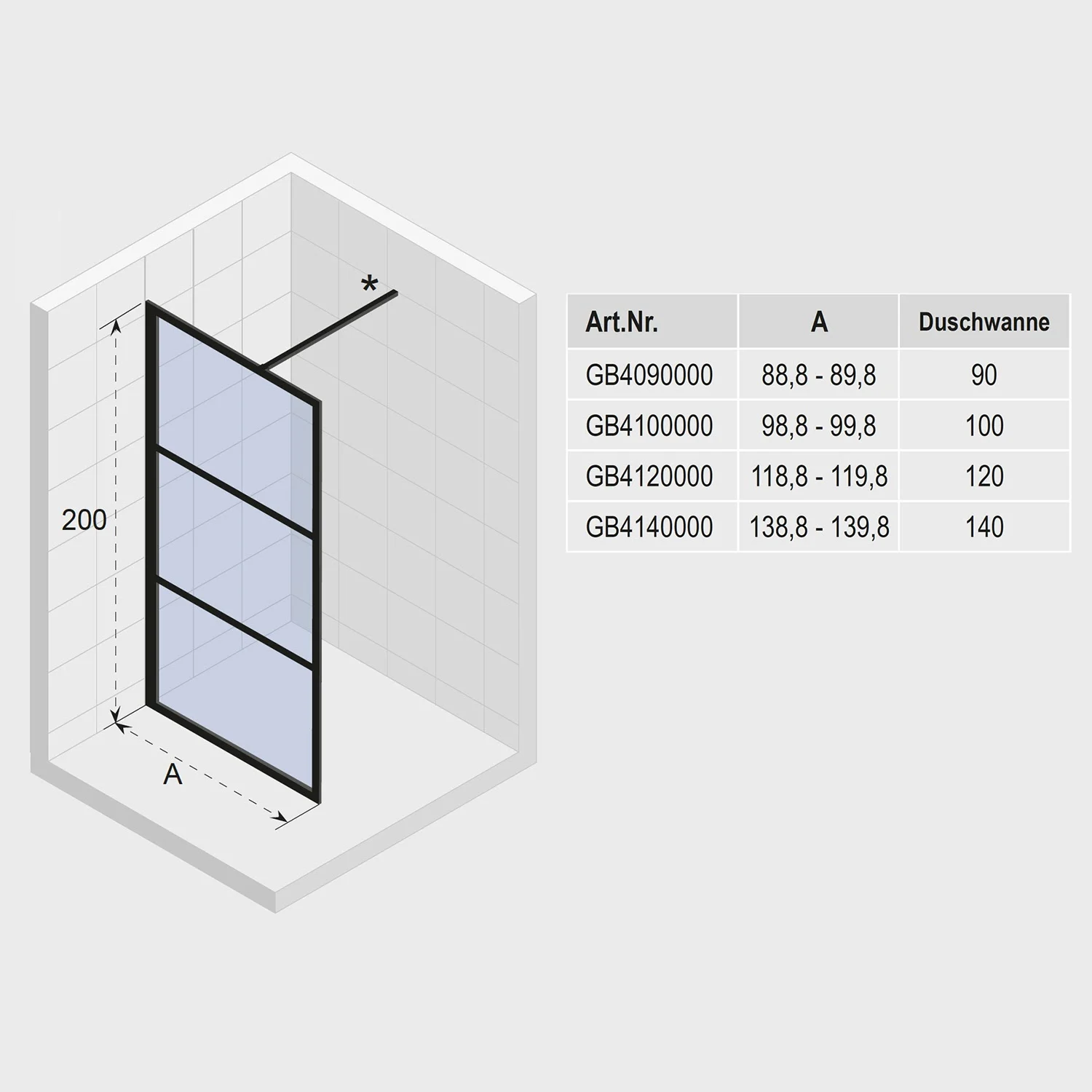 Riho Grid Walk-In Duschwand GB400 120 cm Bild 4
