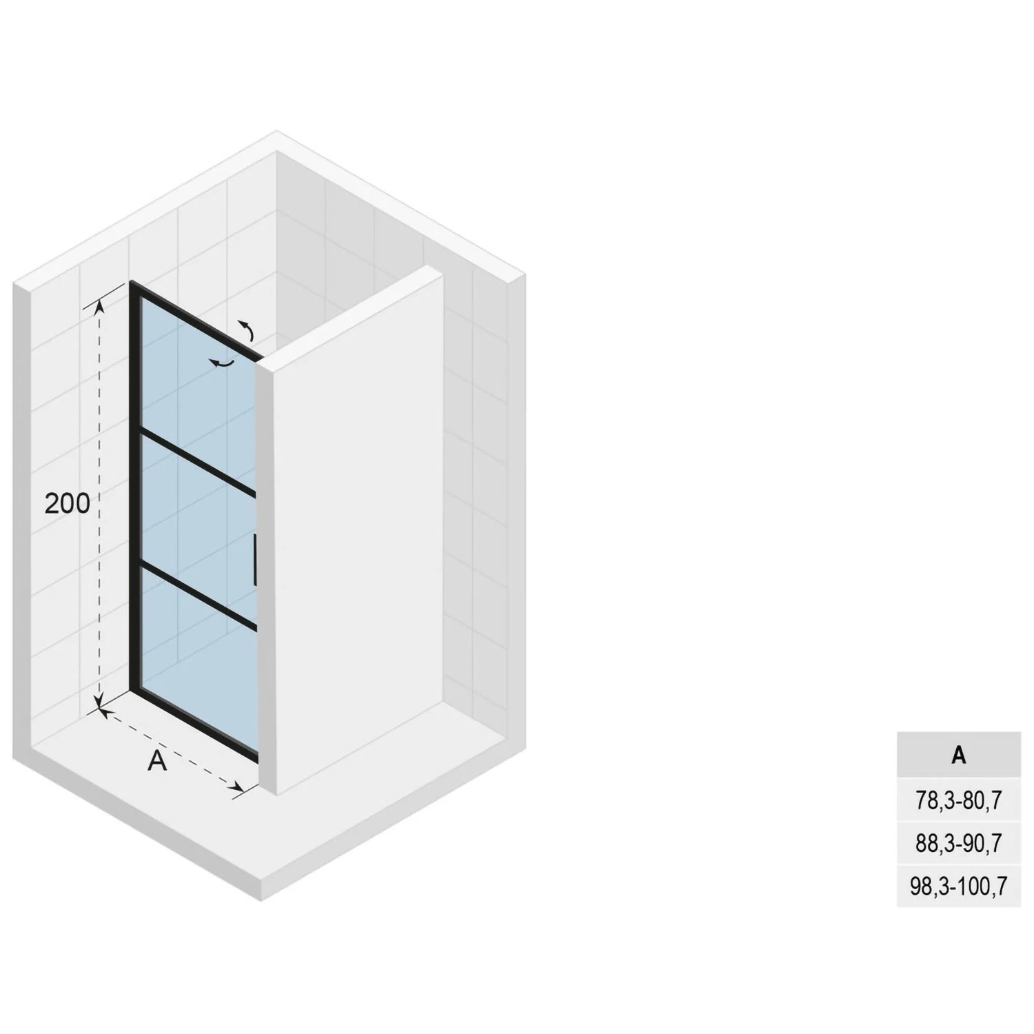 Riho Grid Pendeltür für Nische GB101 100 cm Bild 4