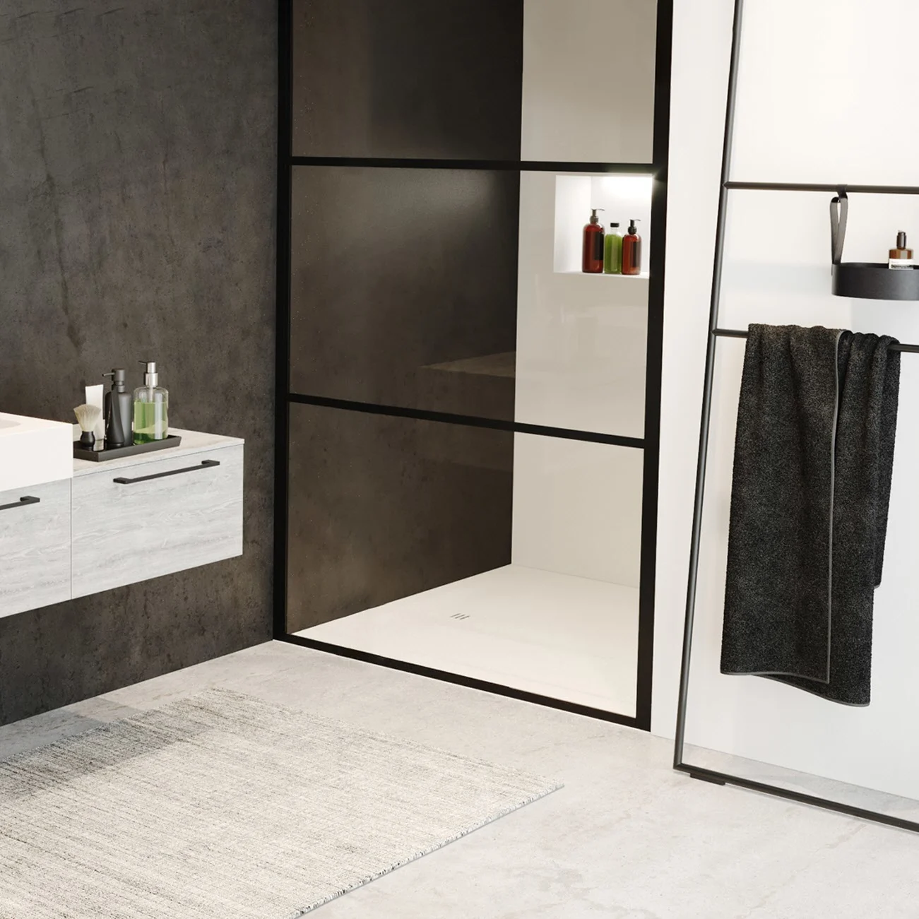 Riho Grid Pendeltür Eckeinstieg mit Seitenwand GB201 100 x 90 cm Bild 2