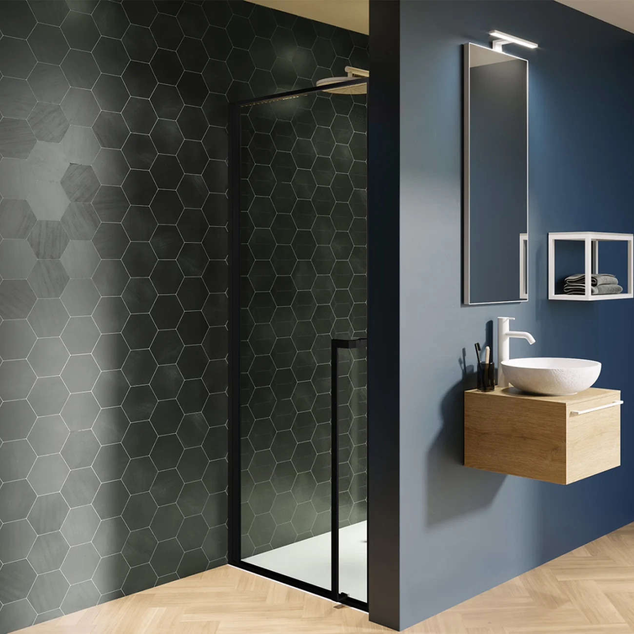 Riho Lucid Pendeltür für Nische GD101 90 cm