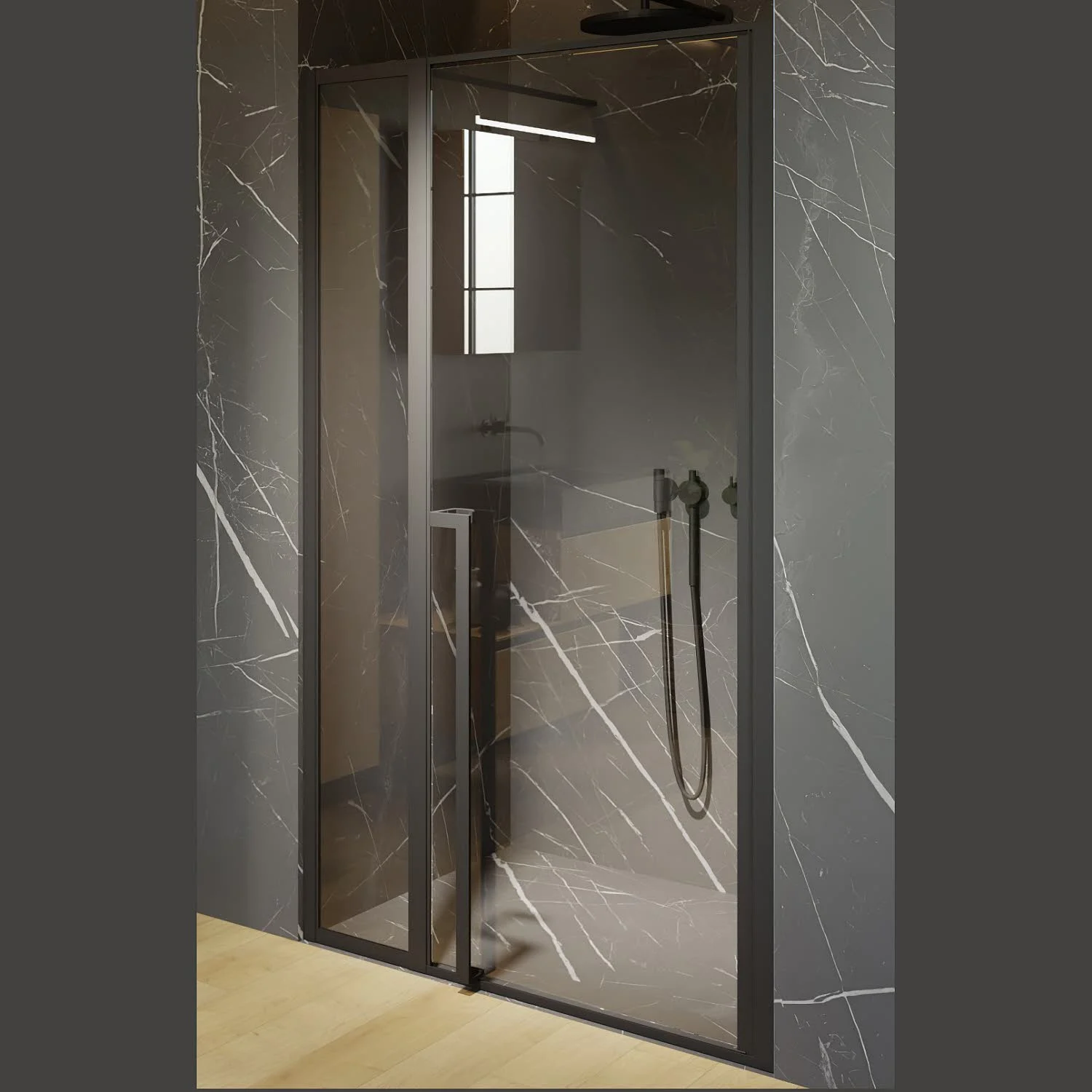 Riho Lucid Pendeltür mit Festteil für Nische GD104 120 cm