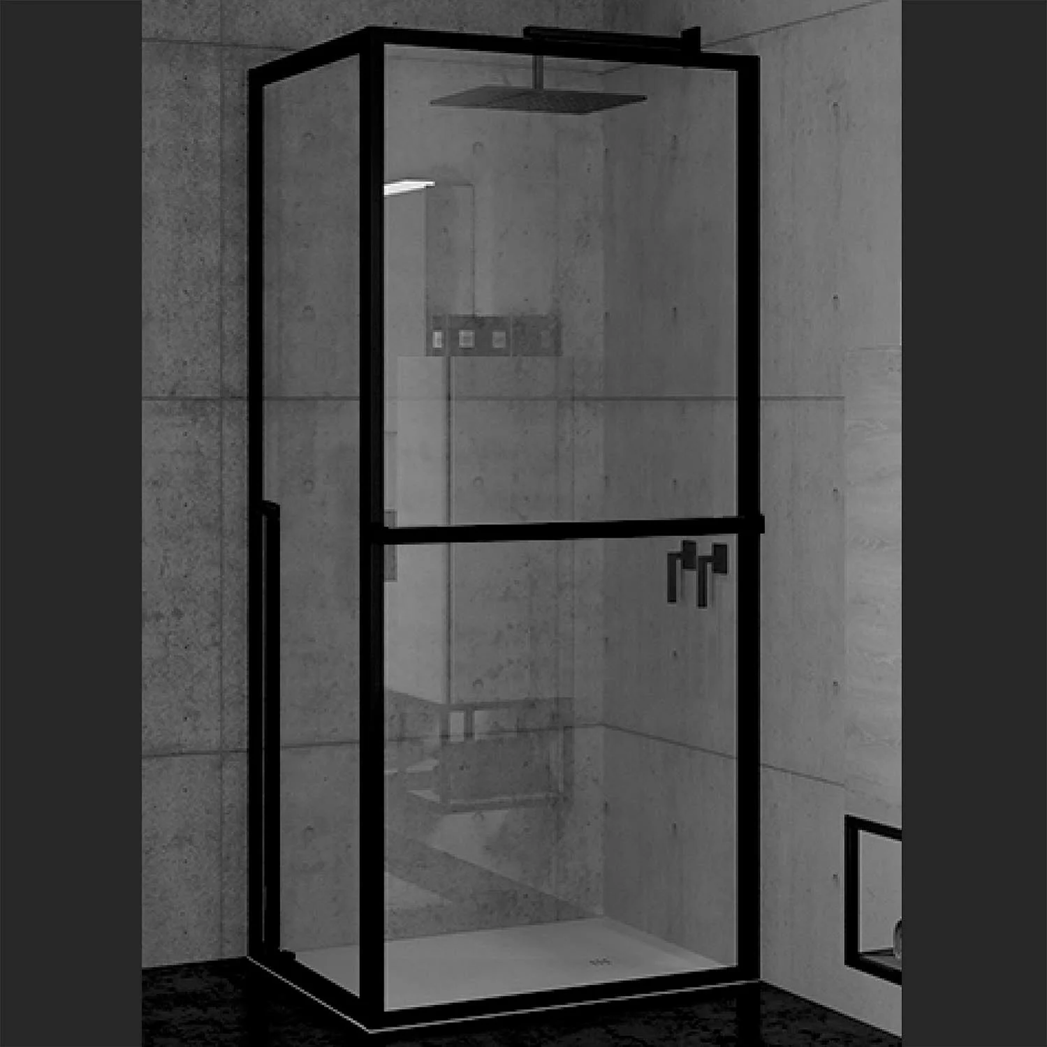 Riho Lucid Pendeltür Eckeinstieg mit Seitenwand GD201 80 x 80 cm