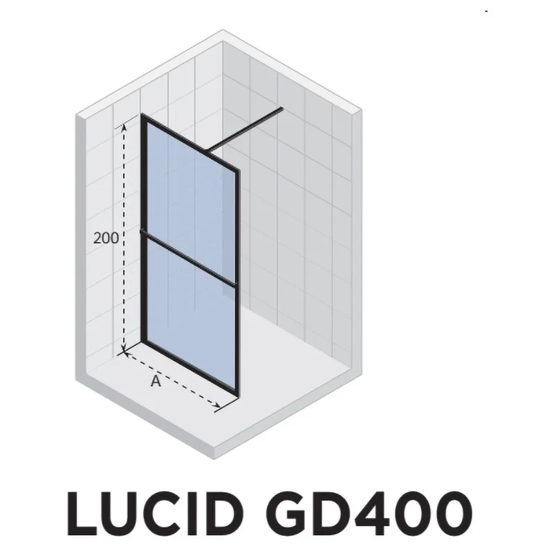 Riho Lucid Walk-In Duschwand GD400 90 cm Bild 2