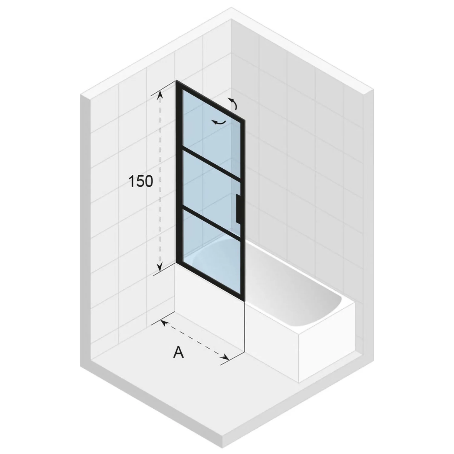 Riho Grid Wannenabtrennung GB501 80 cm links Bild 2
