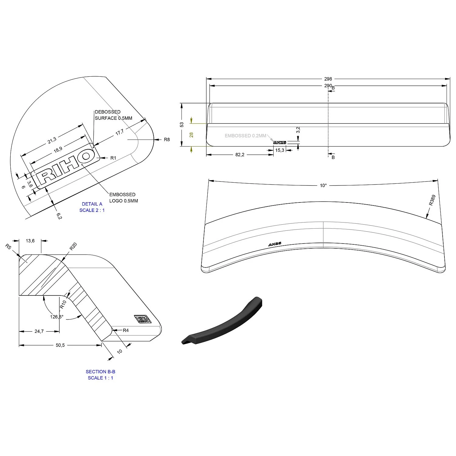 Riho Kopfstütze schwarz Bild 2