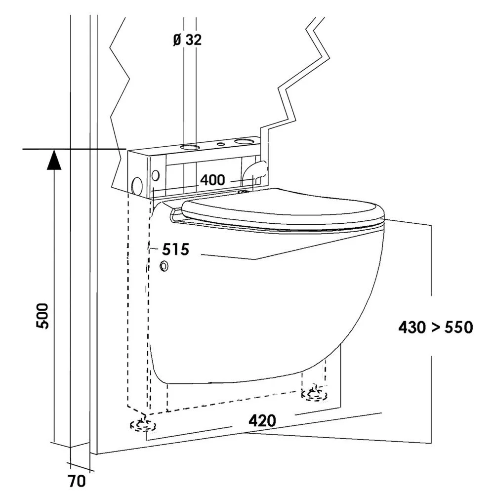 SFA Sanibroy SaniCompact Comfort Wand-WC inkl. Kleinhebeanlage Bild 3