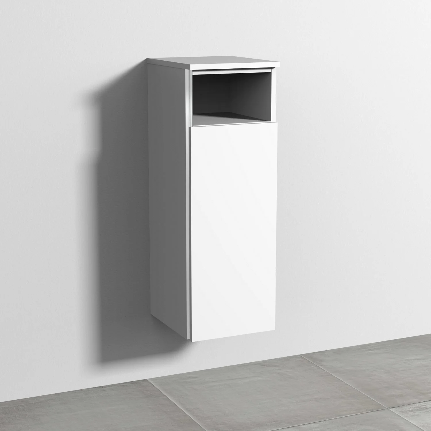 Sanipa 3way Mittelschrank 30 cm, 1 Tür mit Anschlag rechts, 1 offenes Fach, mit Griff-Leiste