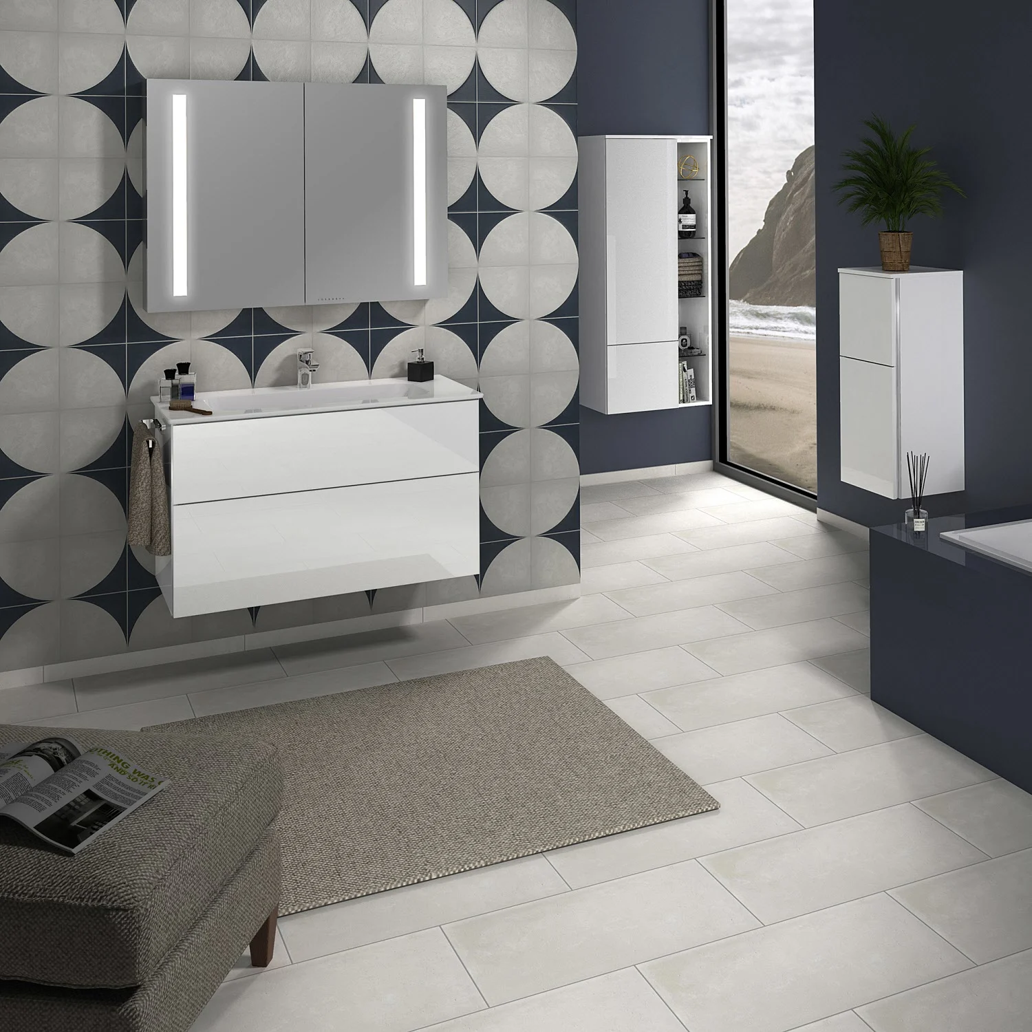 Sanipa 3way Mittelschrank 30 cm, 1 Tür mit Anschlag links, 1 Auszug, mit Griff-Leiste Bild 3