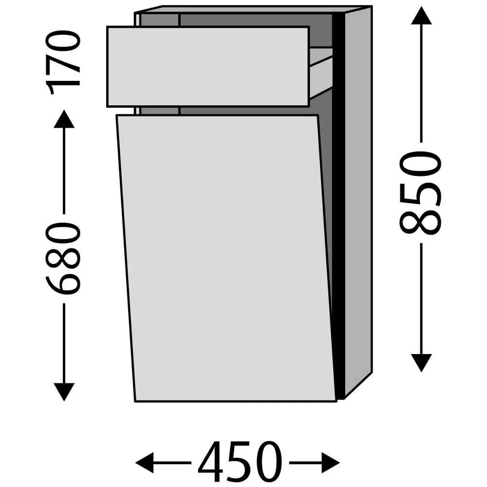 Sanipa 3way Mittelschrank 45 cm, 1 Auszug, 1 Wäschekorbklappe, mit Griff-Leiste Bild 4