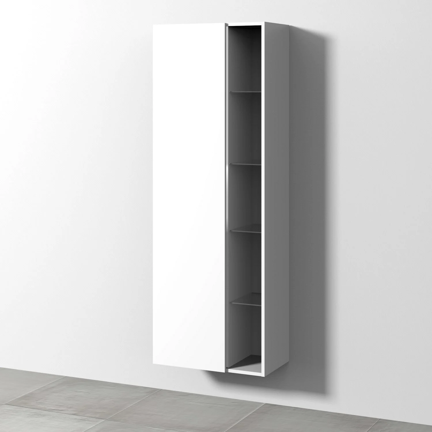 Sanipa 3way Stauraumschrank 60 cm, 1 offenes Fach rechts, 1 Tür mit Türanschlag links