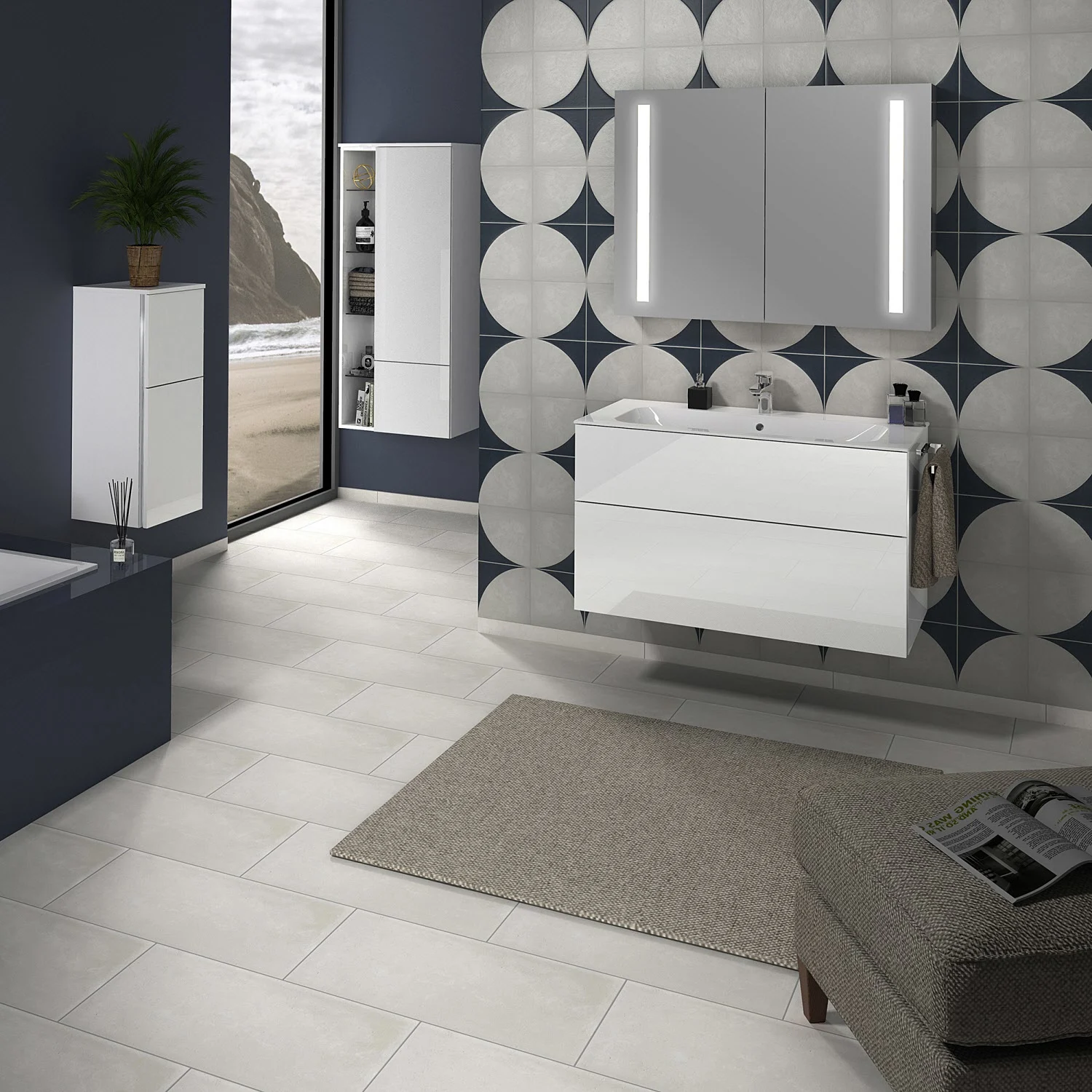 Sanipa 3way Stauraumschrank 60 cm, 1 offenes Fach links, 1 Auszug, 1 Tür mit Türanschlag rechts Bild 4