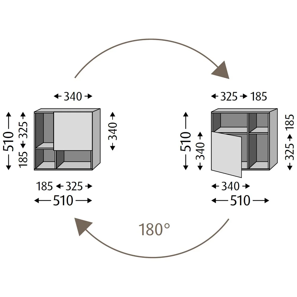 Sanipa 3way Würfelschrank 51 cm, 1 Tür mit Anschlag rechts oder links Bild 5