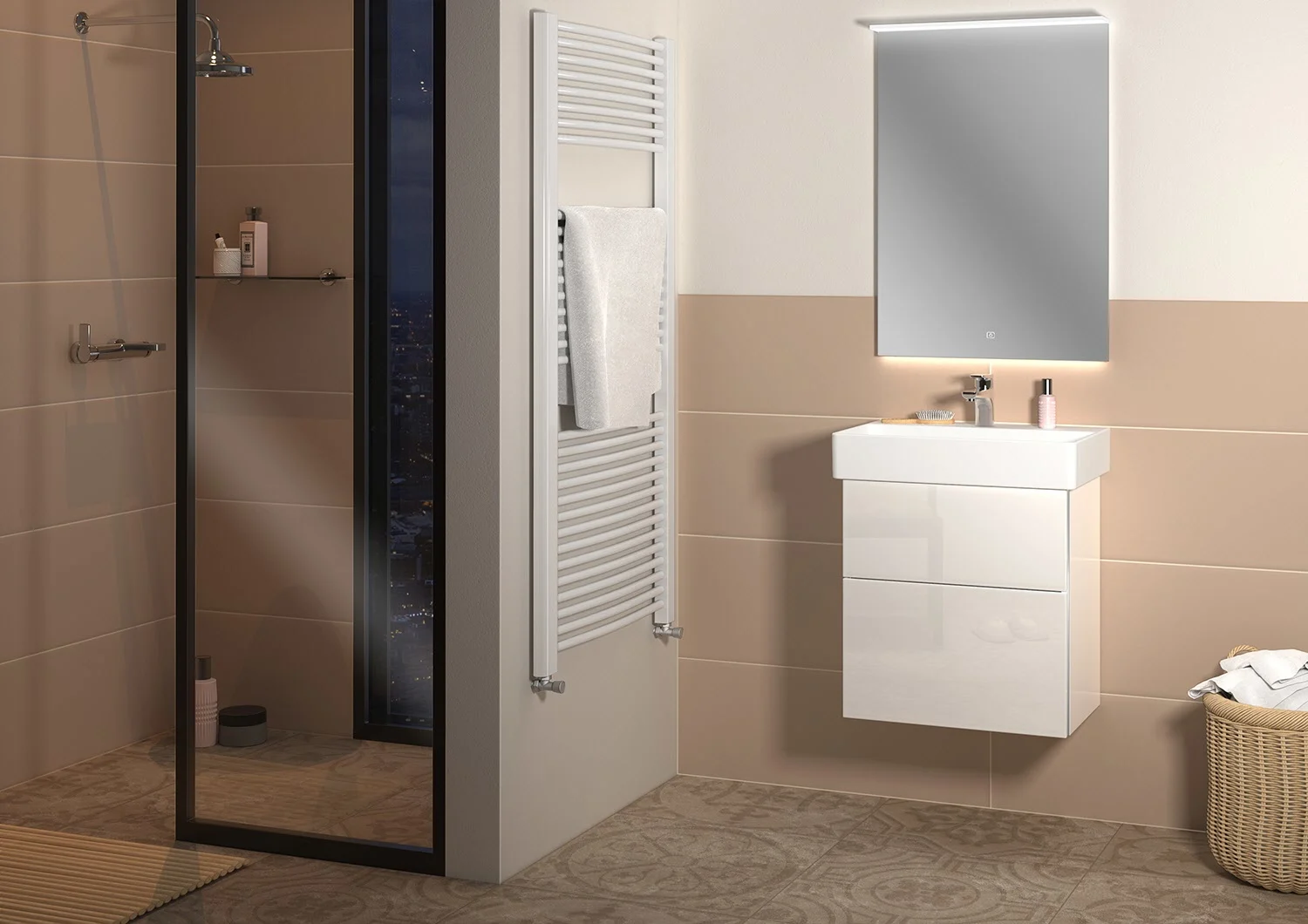 Sanipa 3way Waschtischunterbau für Keramik-Waschtisch Dura Square 60 cm, 2 Auszüge mit Griffleisten, geringere Tiefe Bild 3