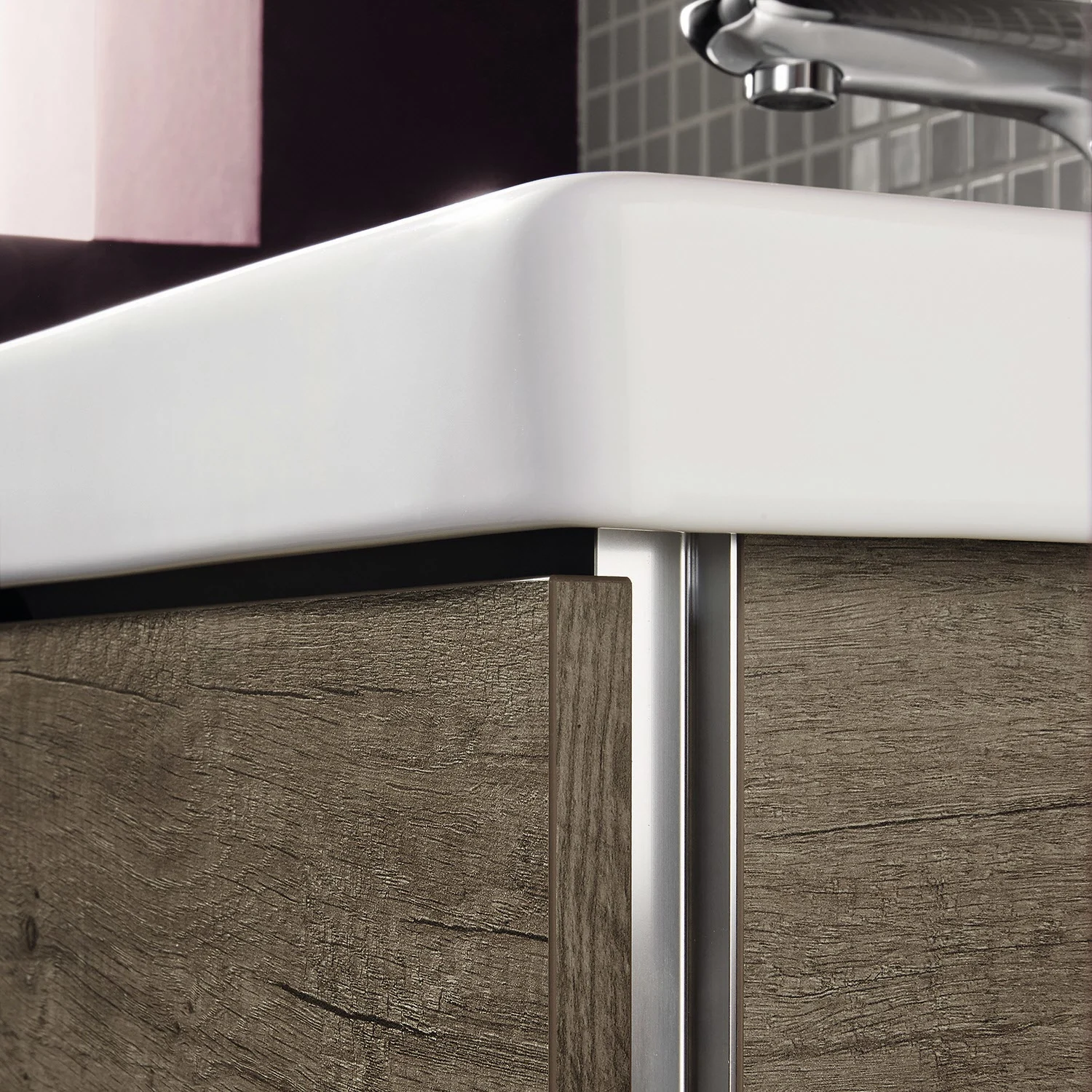 Sanipa 3way Waschtischunterbau für Keramik-Waschtisch iCon 75 cm, 2 Auszüge mit Griffleisten Bild 2