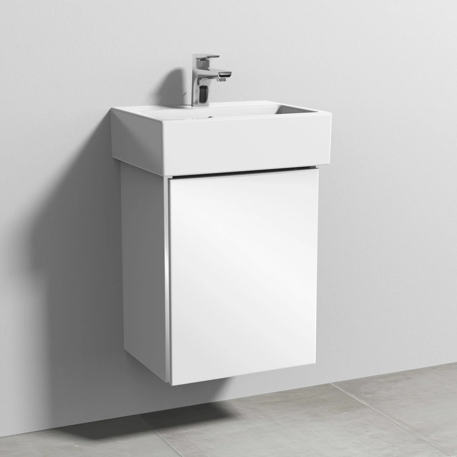 Biała umywalka z ceramiczną umywalką z bliska, Sanipa