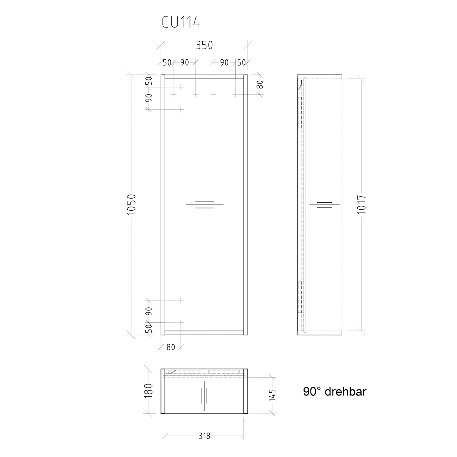 Sanipa Cubes Regalmodul offen 35 x 105 x 18 cm Bild 4