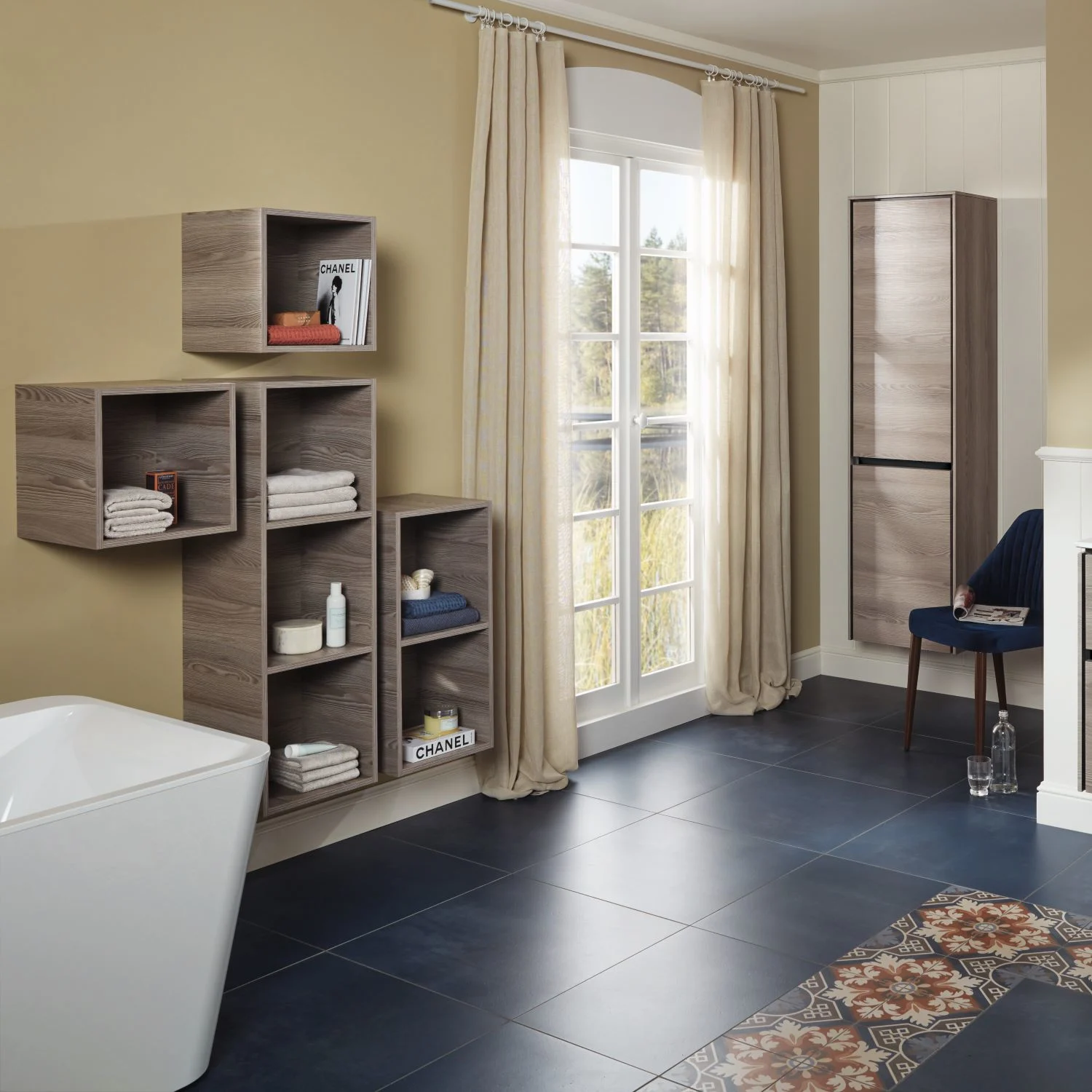 Sanipa Cubes Regalmodul offen 35 x 70 x 32,8 cm mit 2 Fächer Bild 3