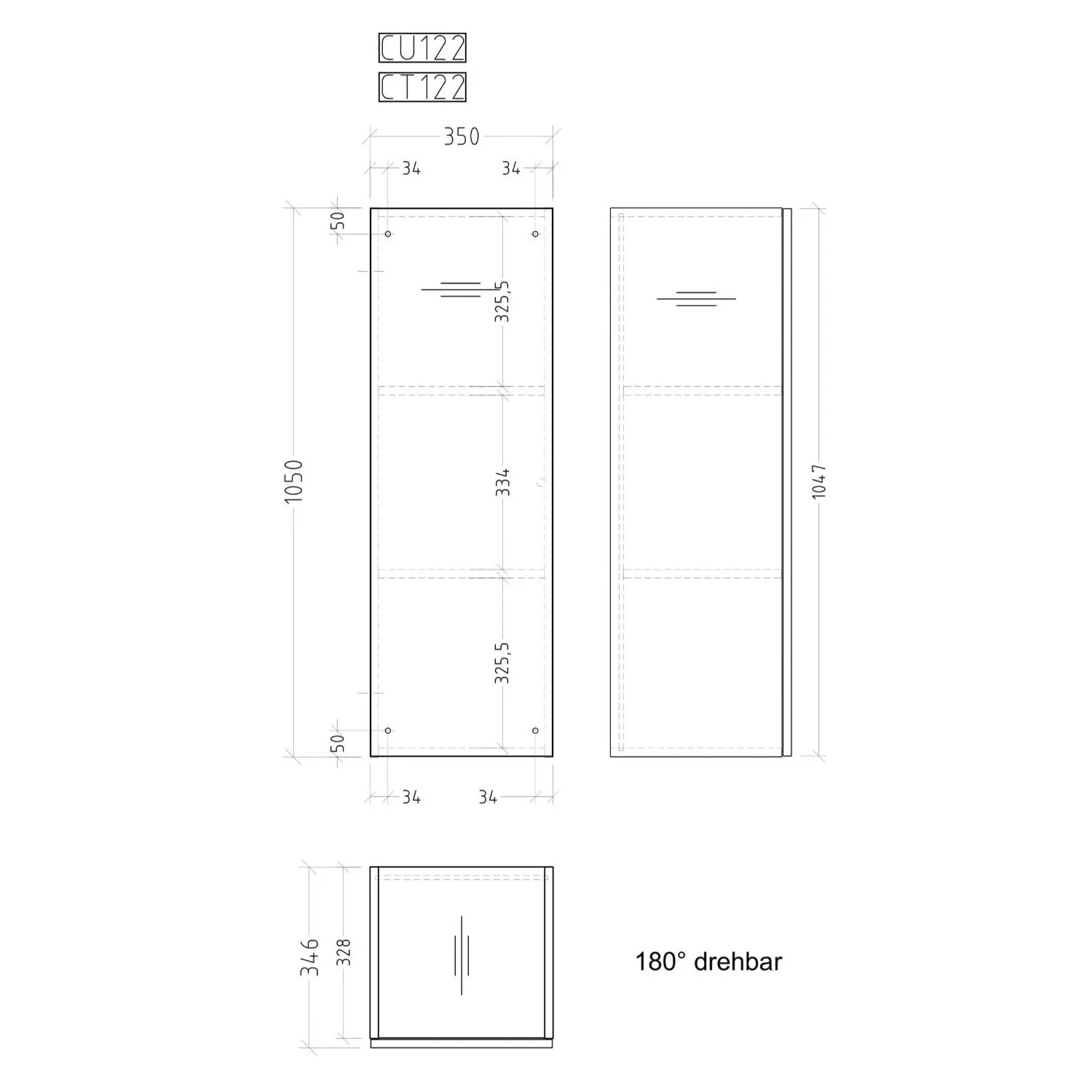 Sanipa Cubes Schrankmodell mit Tür 35 x 105 x 32,8 cm Bild 4