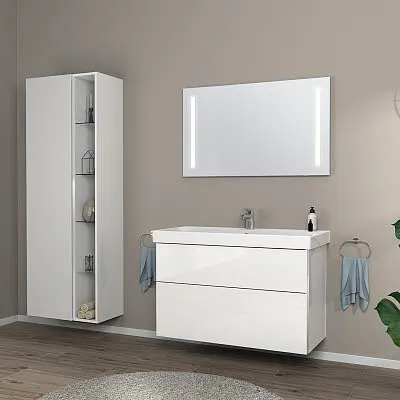 Lustra łazienkowe Sanipa Reflection LUCY 100 cm z oświetleniem LED w barwie ciepłej bieli i płaską konstrukcją Zdjęcie 2